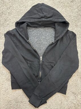 brandy melville grey zip up hoodie